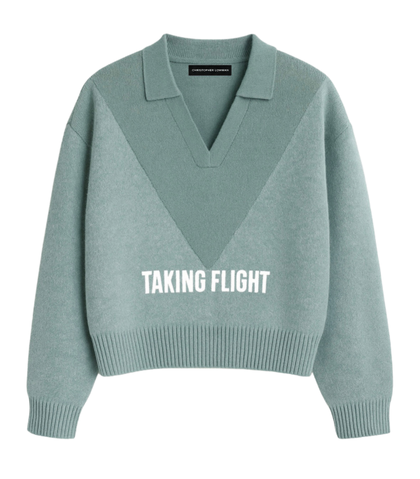 Taking Flight Wool Polo Sweater