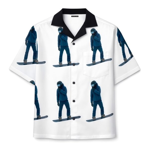 Snowboard Print Silk Shirt