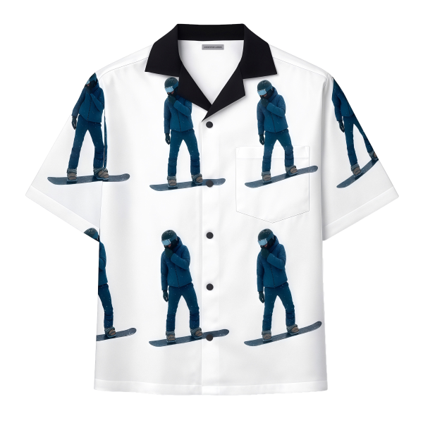 Snowboard Print Silk Shirt